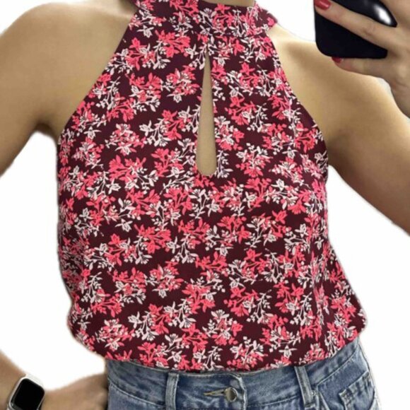 Express sleeveless lightweight floral blouse top XXS NWOT NEW - Picture 8 of 8